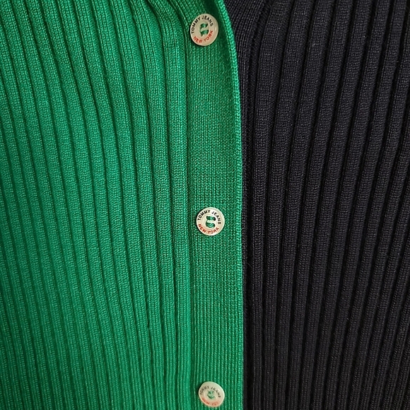 Tommy Hilfiger NWT Blue & Green Preppy Long Sleeve Button-Up Cardigan Sweater LG - Picture 8 of 11